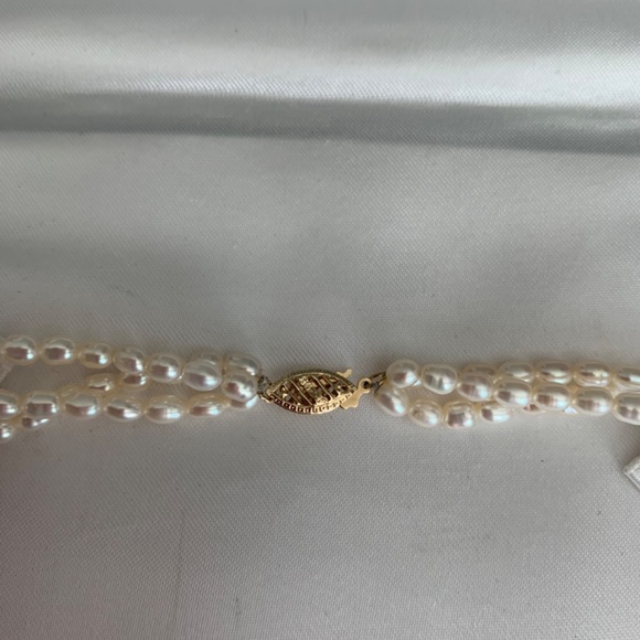 Genuine Freshwater Seed Pearl w/14K Gold Bead Accents and Clasp Necklace - Picture 8 of 8